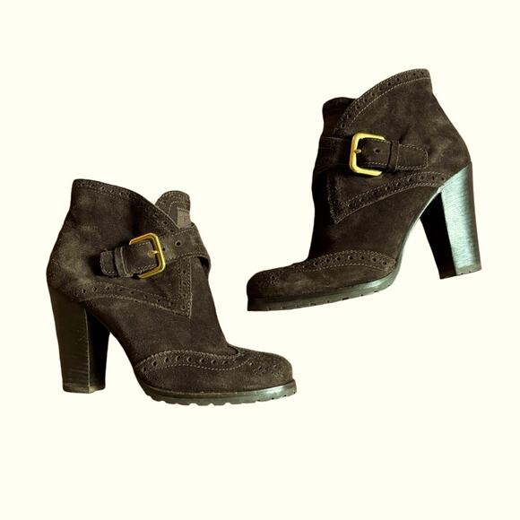 Prada Suede Buckle Bootie- Size 36 - Picture 1 of 15